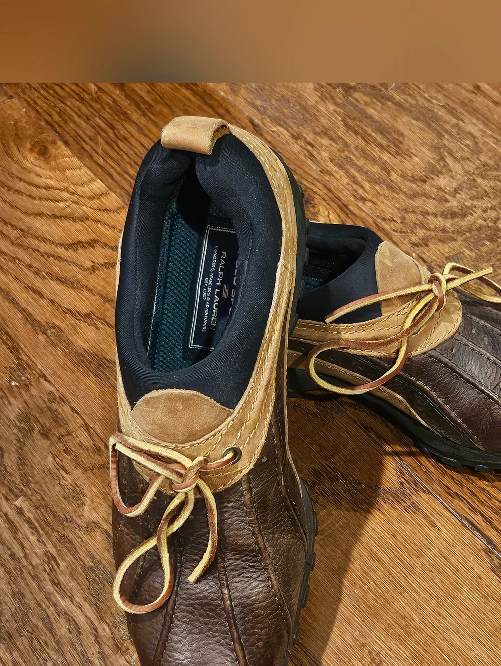 Ralph Lauren Polo Sport Rambler Men's Leather Brown/Tan Shoes - Size 9.5